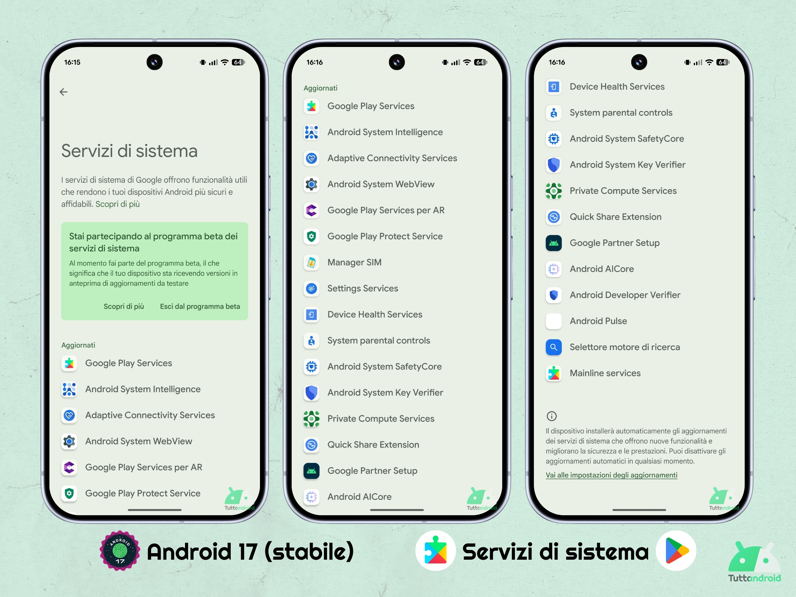 Google Play Services - Google Play Store - Servizi di sistema settembre 2026
