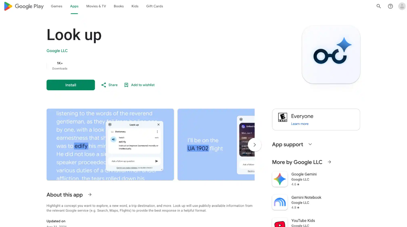 Googlebook Look Up