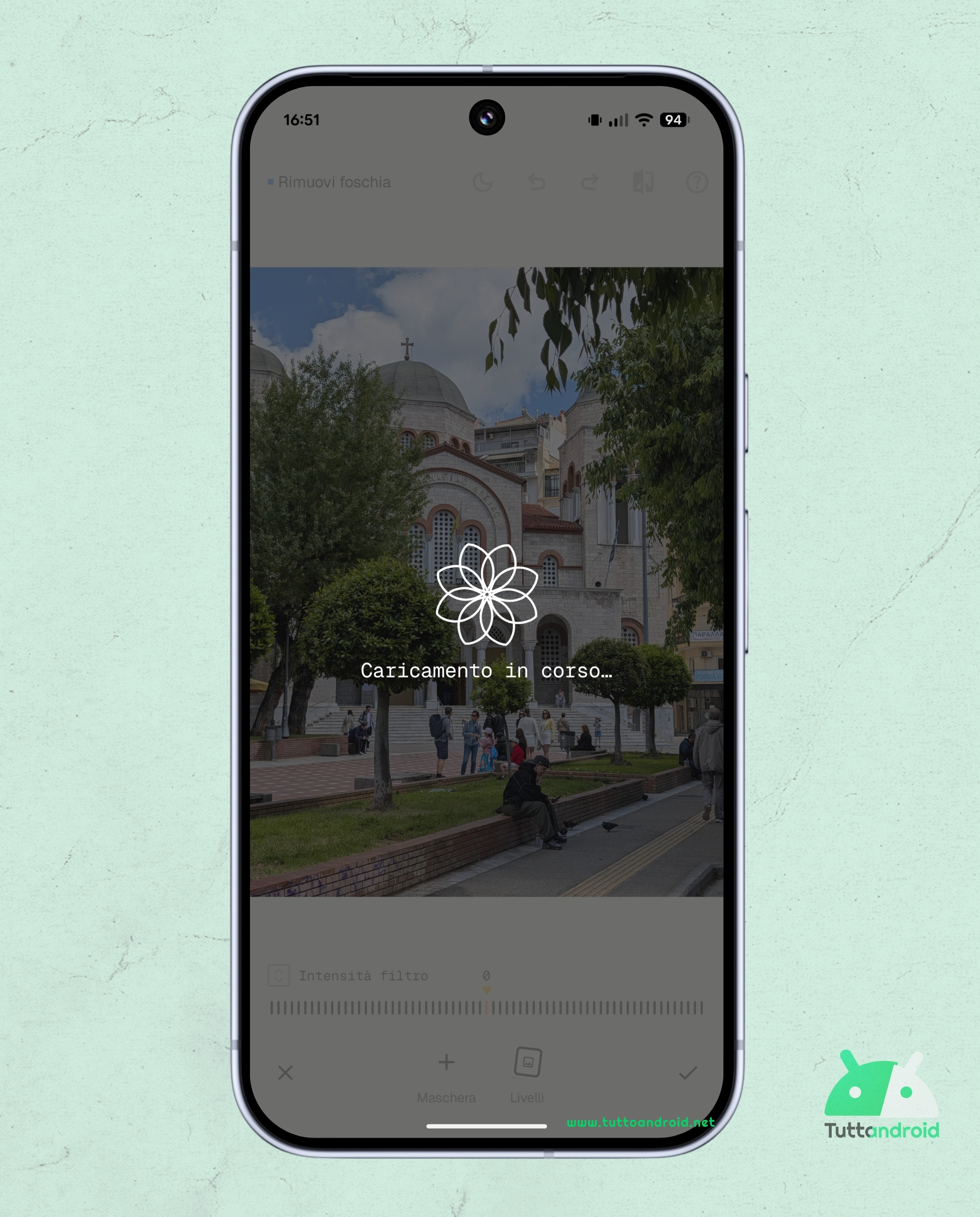 Snapseed v4.1.6 - Animazione caricamento strumenti