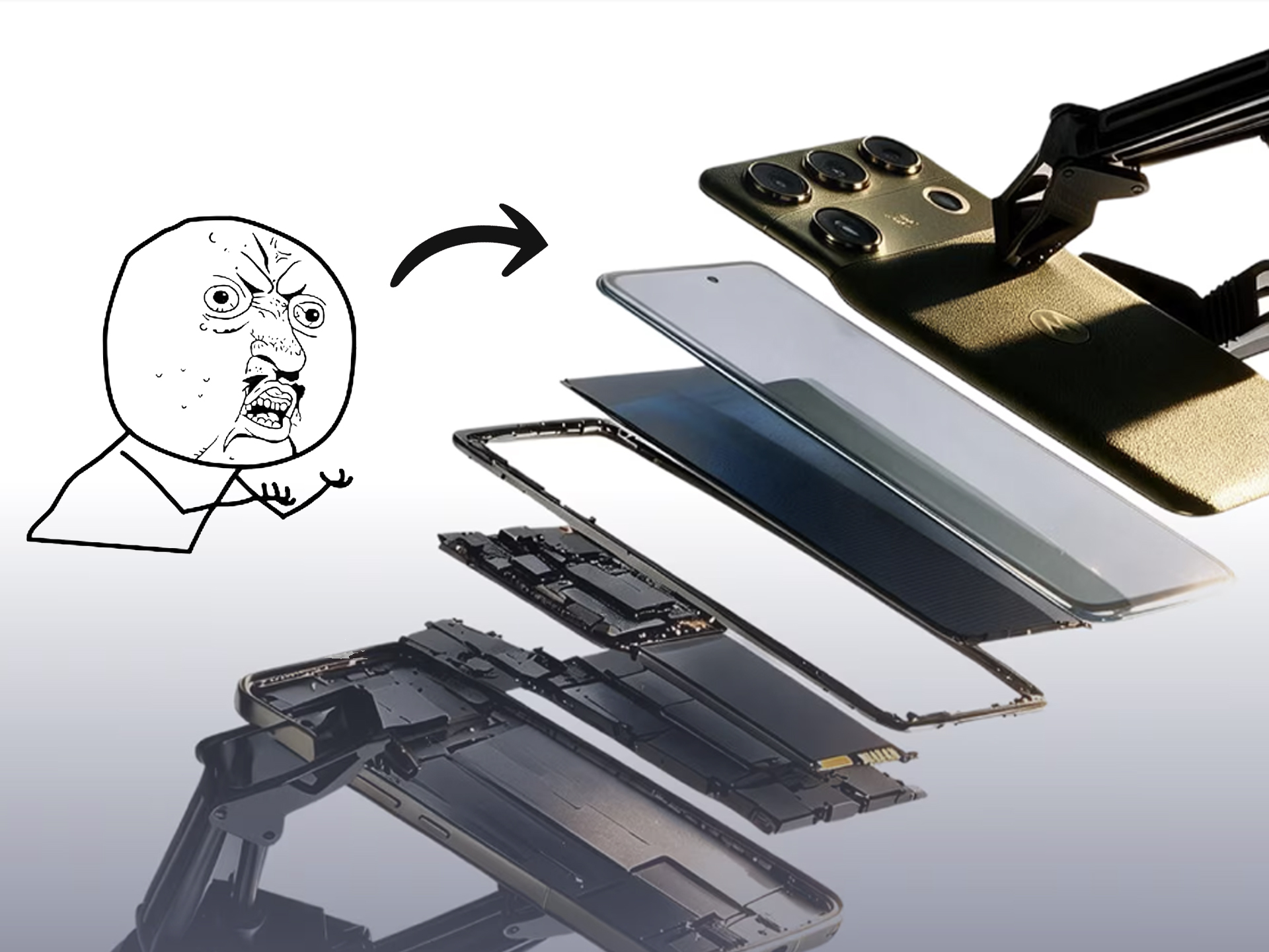 Motorola scivola nell’AI Slop tra smartphone fatti al contrario e disposizioni improbabili