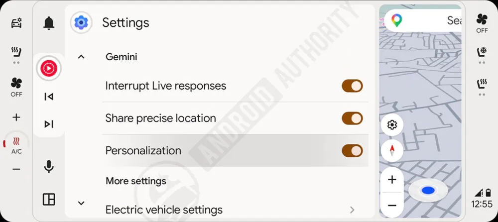 android auto impostazioni rapide