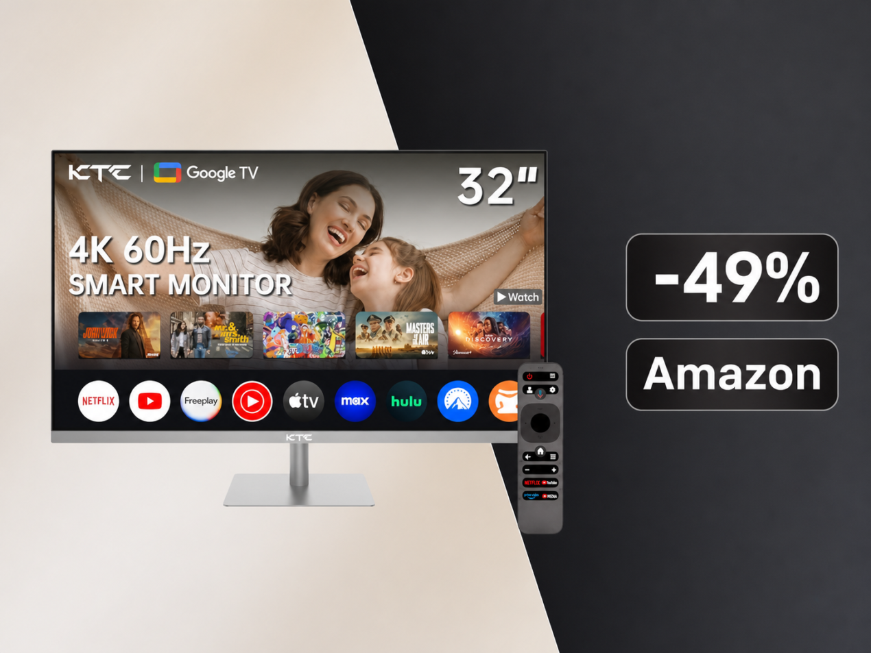 KTC A32Q8: monitor 4K con Google TV al minimo storico su Amazon