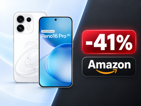 Prezzone OPPO Reno16 Pro 5G a 650€ su Amazon, sconto del 41% sul prezzo di listino