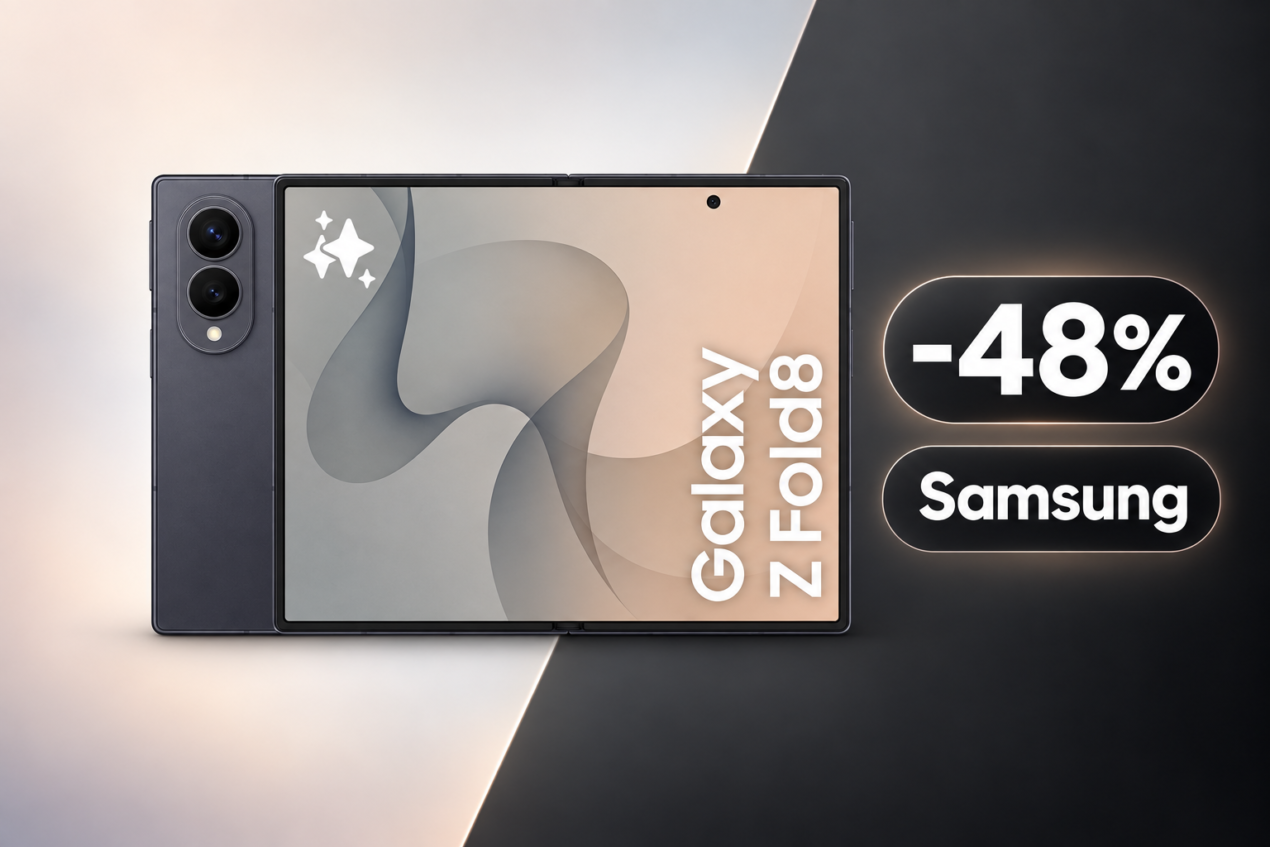 Samsung Galaxy Z Fold8 scontato del 48%: prezzo a 1.094€ e Galaxy Book6 in regalo