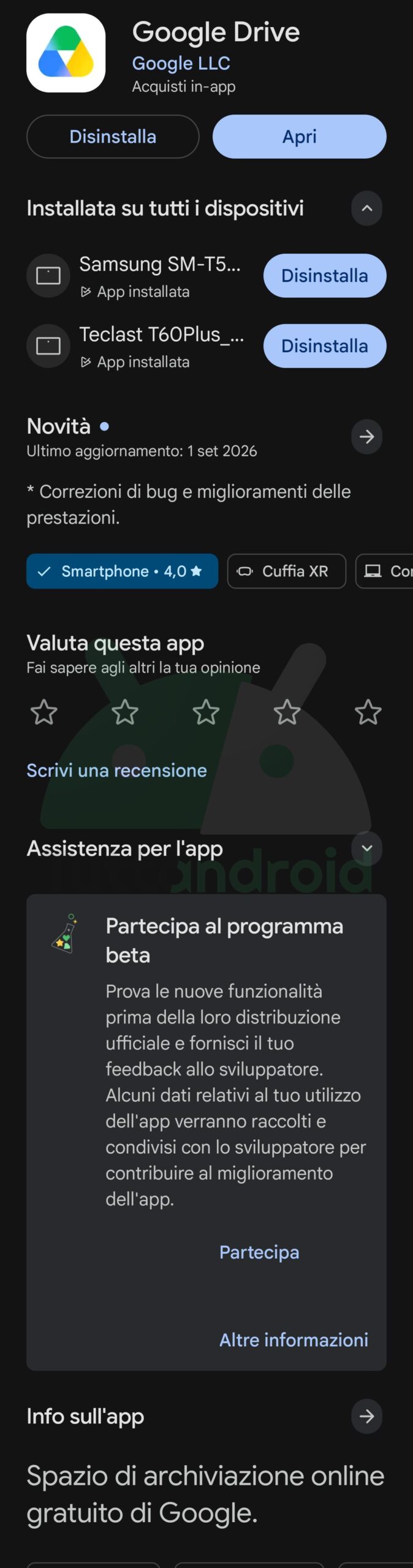 google drive beta