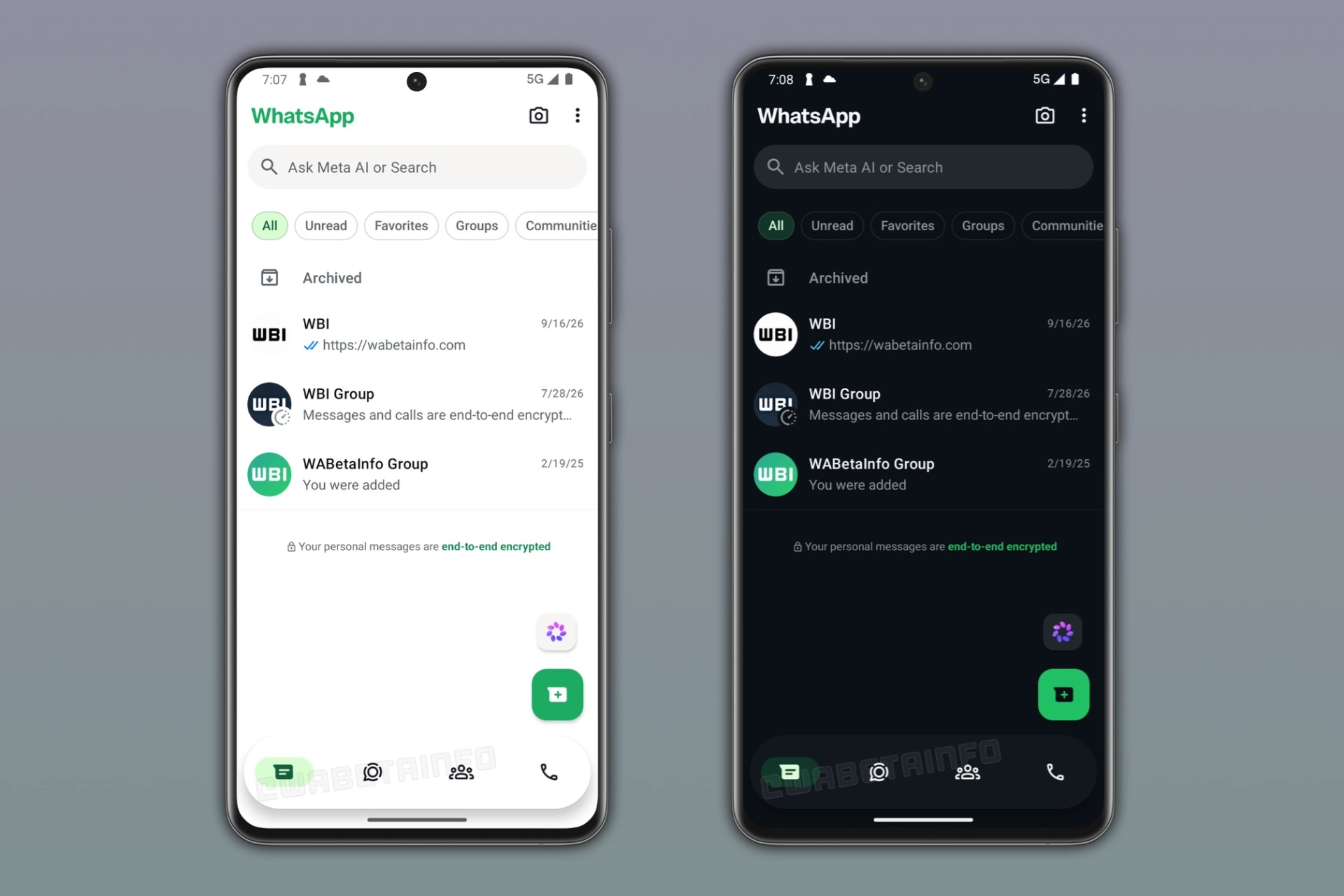 WhatsApp Beta v2.26.39.11 - Sviluppi barra flottante WBI