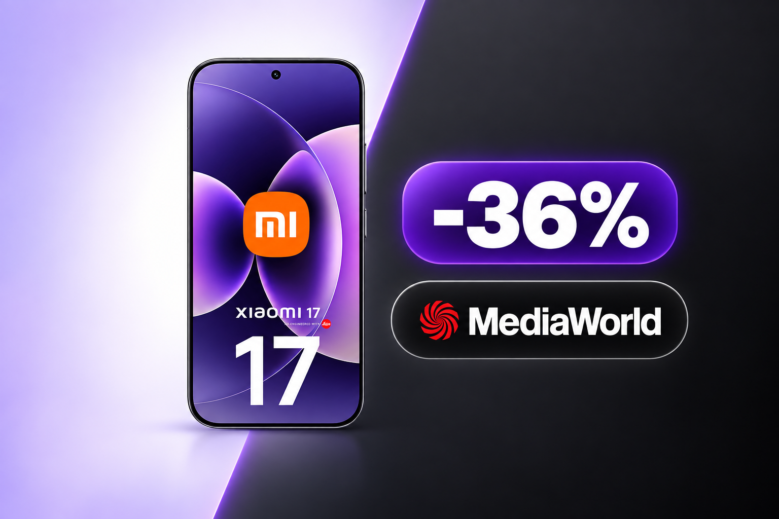 Xiaomi 17 con Snapdragon 8 Elite Gen 5 scontato del 36% su MediaWorld