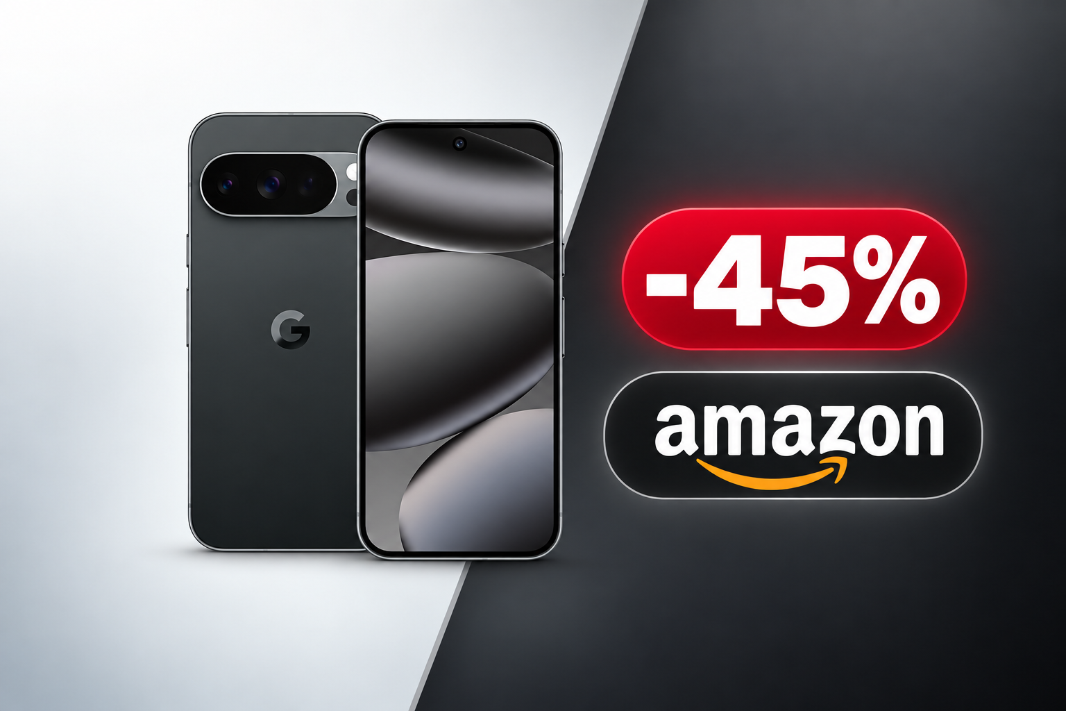 Google Pixel 10 Pro su Amazon a 599€ invece di 1099€, sconto del 45%