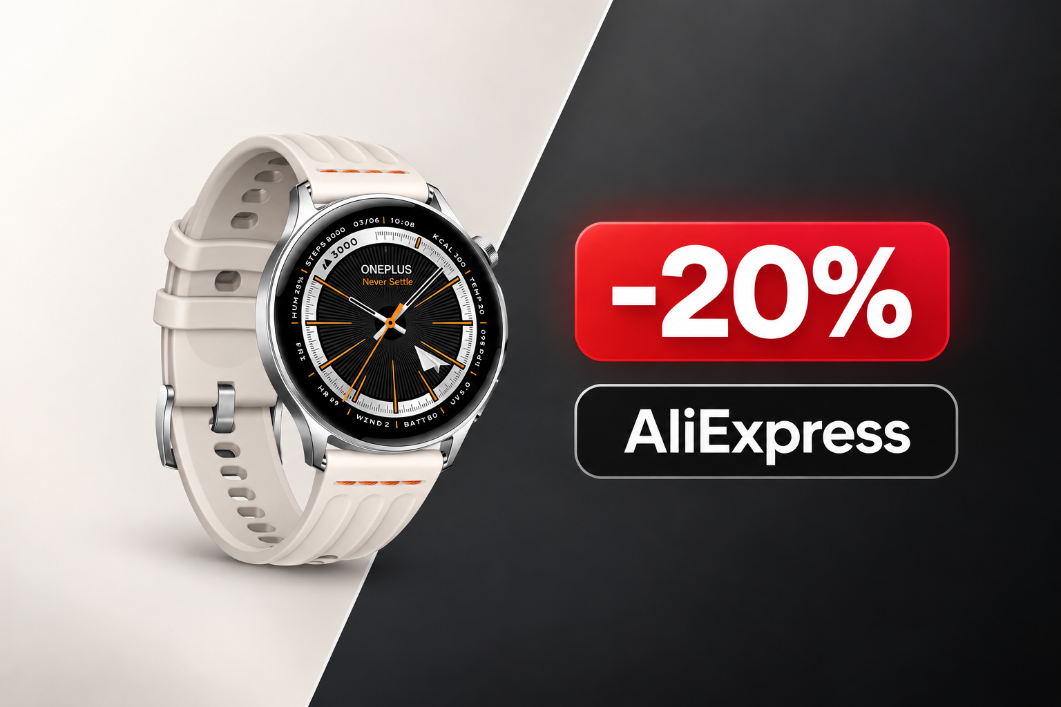 OnePlus Watch Lite a 79,52€ su AliExpress: GPS dual-band e 10 giorni di autonomia