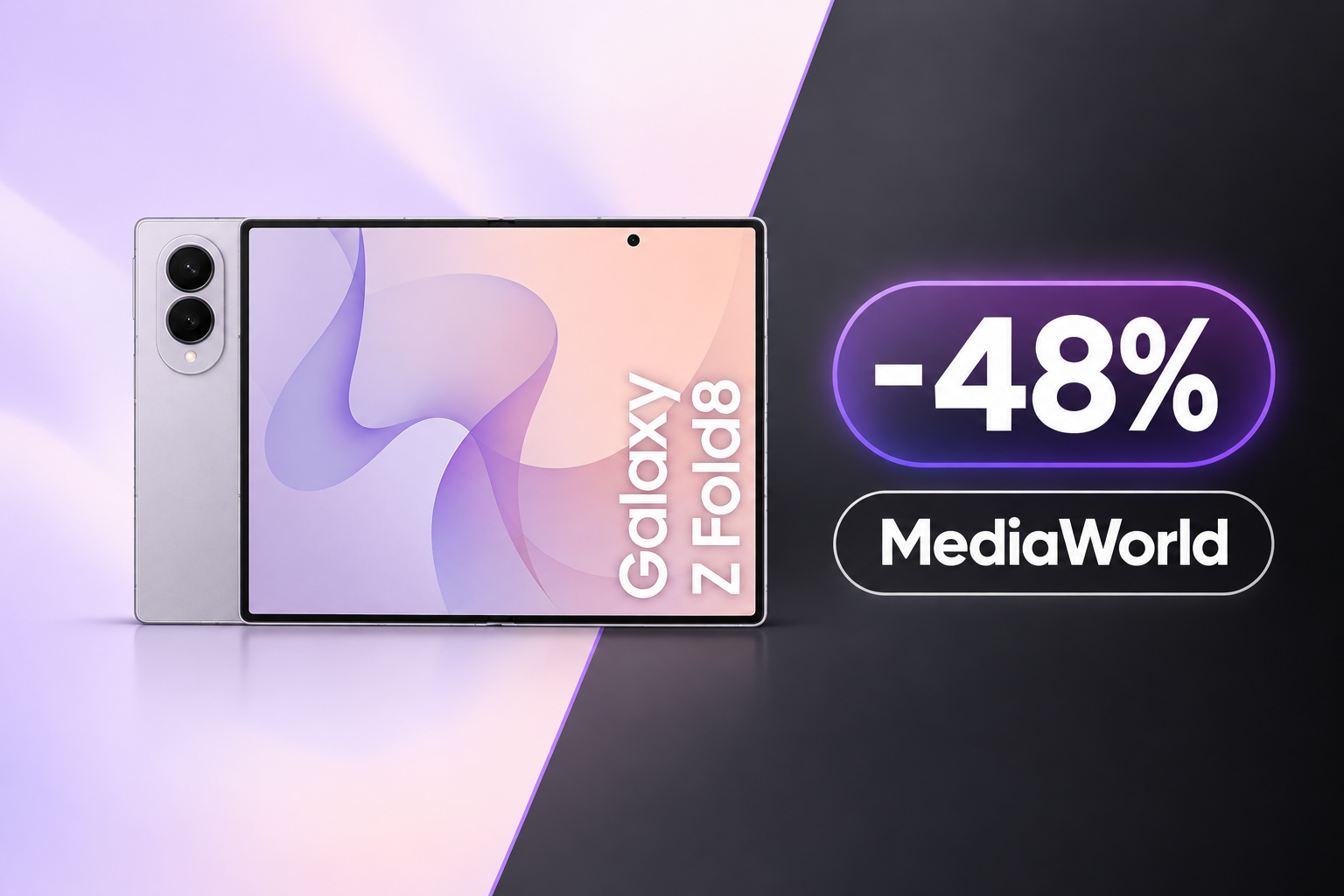 Samsung Galaxy Z Fold8 torna a 1089€ su MediaWorld, ora nella colorazione Lavanda