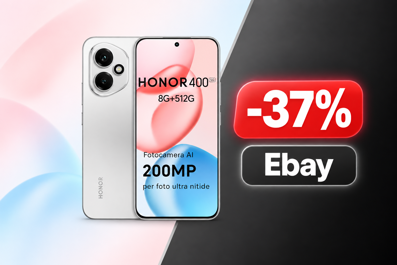 Honor 400 5G con 200MP e 512GB su eBay a 316,20€ invece di 499€