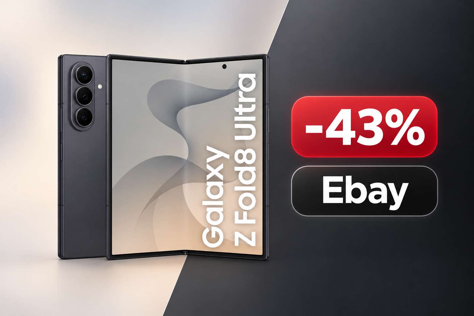 Samsung Galaxy Z Fold8 Ultra su eBay a 1.319,99€ invece di 2.299€: nuovo coupon del mese